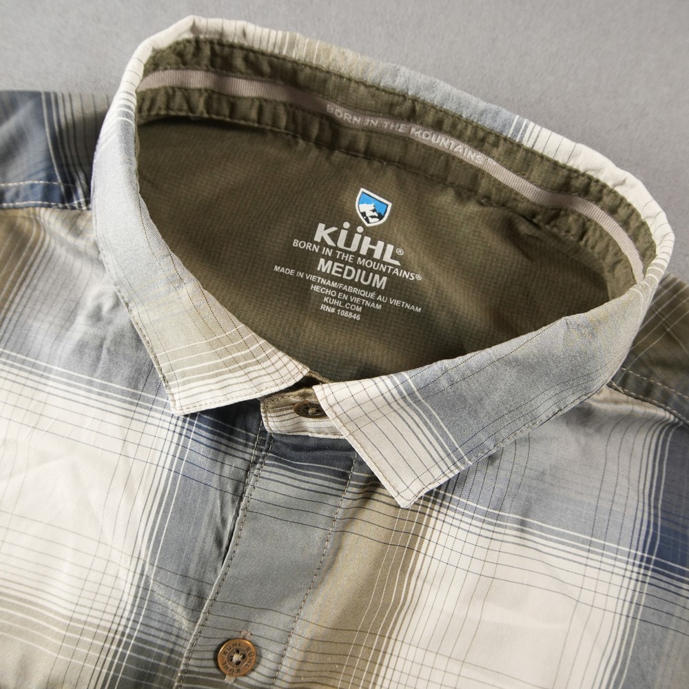 KUHL Optimizer Plaid Short Sleeve Lightweight Performance Men Shirt M 7452
